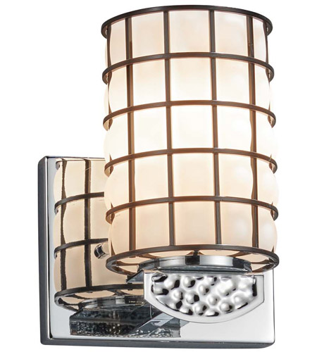 Justice Design WGL-8491-10-SWCB-DBRZ-LED1-700 Wire Glass Malleo LED 6 inch Dark Bronze Wall Sconce Wall Light