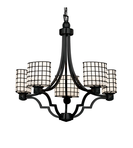 Justice Design WGL-8500-10-SWCB-DBRZ-LED5-3500 Wire Glass LED 28 inch Dark Bronze Chandelier Ceiling Light, Argyle