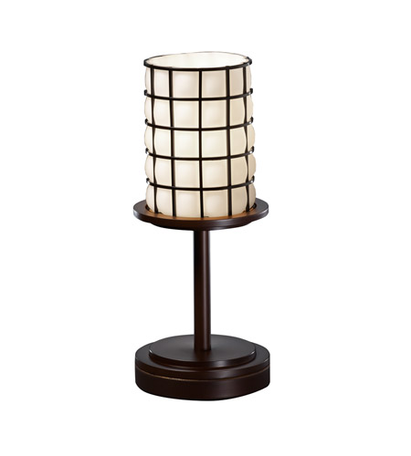 Justice Design WGL-8798-10-SWCB-NCKL-LED1-700 Wire Glass 12 inch 9.00 watt Brushed Nickel Table Lamp Portable Light