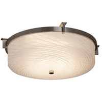 Justice Design FSN-8985-OPAL-NCKL Fusion 2 Light 16 inch Brushed Nickel Flush Mount Ceiling Light in Opal, Incandescent photo thumbnail