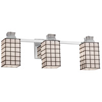 Justice Design WGL-8473-30-GRCB-NCKL Wire Glass 3 Light 26 inch Brushed Nickel Bath Bar Wall Light in Grid with Clear Bubbles, Oval, Incandescent photo thumbnail