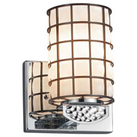 Justice Design WGL-8491-10-GRCB-NCKL Wire Glass Malleo 1 Light 6 inch Brushed Nickel Wall Sconce Wall Light thumb