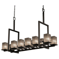 Justice Design WGL-8619-15-GRCB-MBLK Wire Glass 17 Light 14 inch Matte Black Chandelier Ceiling Light in Grid with Clear Bubbles, Square w/ Flat Rim thumb
