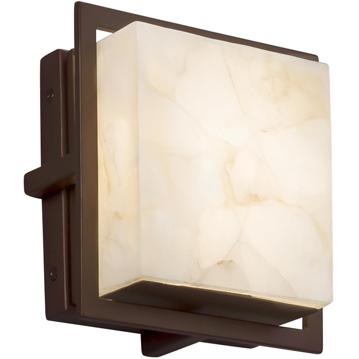 Justice Design Group Alabaster Rocks! 6 Inch Wall Sconce Alabaster Rocks! - ALR-7561W-DBRZ - Transitional