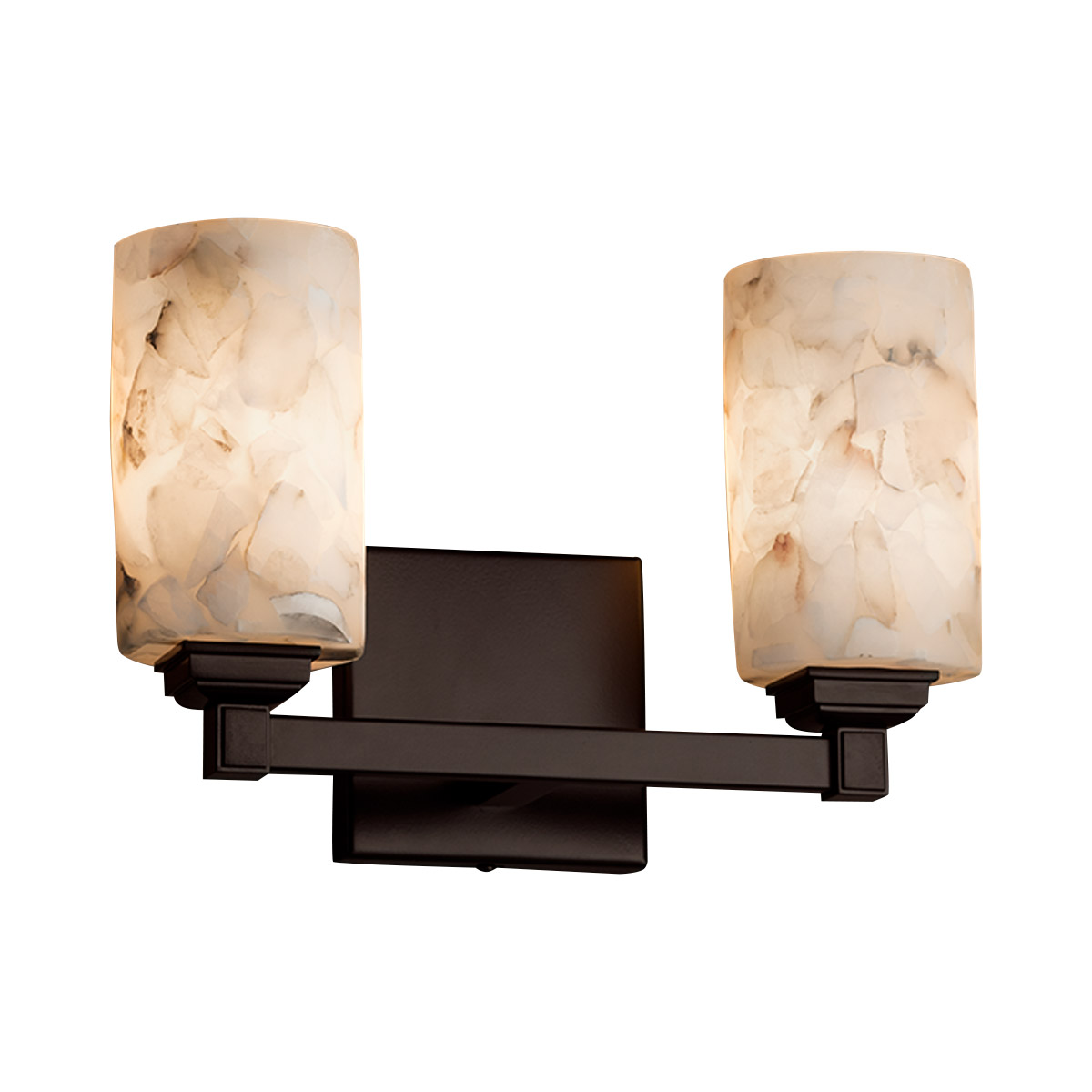 Justice Design ALR-8432-15-CROM-LED2-1400 Alabaster Rocks LED 13 inch Polished Chrome Bath Vanity Light Wall Light in 1400 Lm LED, Square with Flat Ri