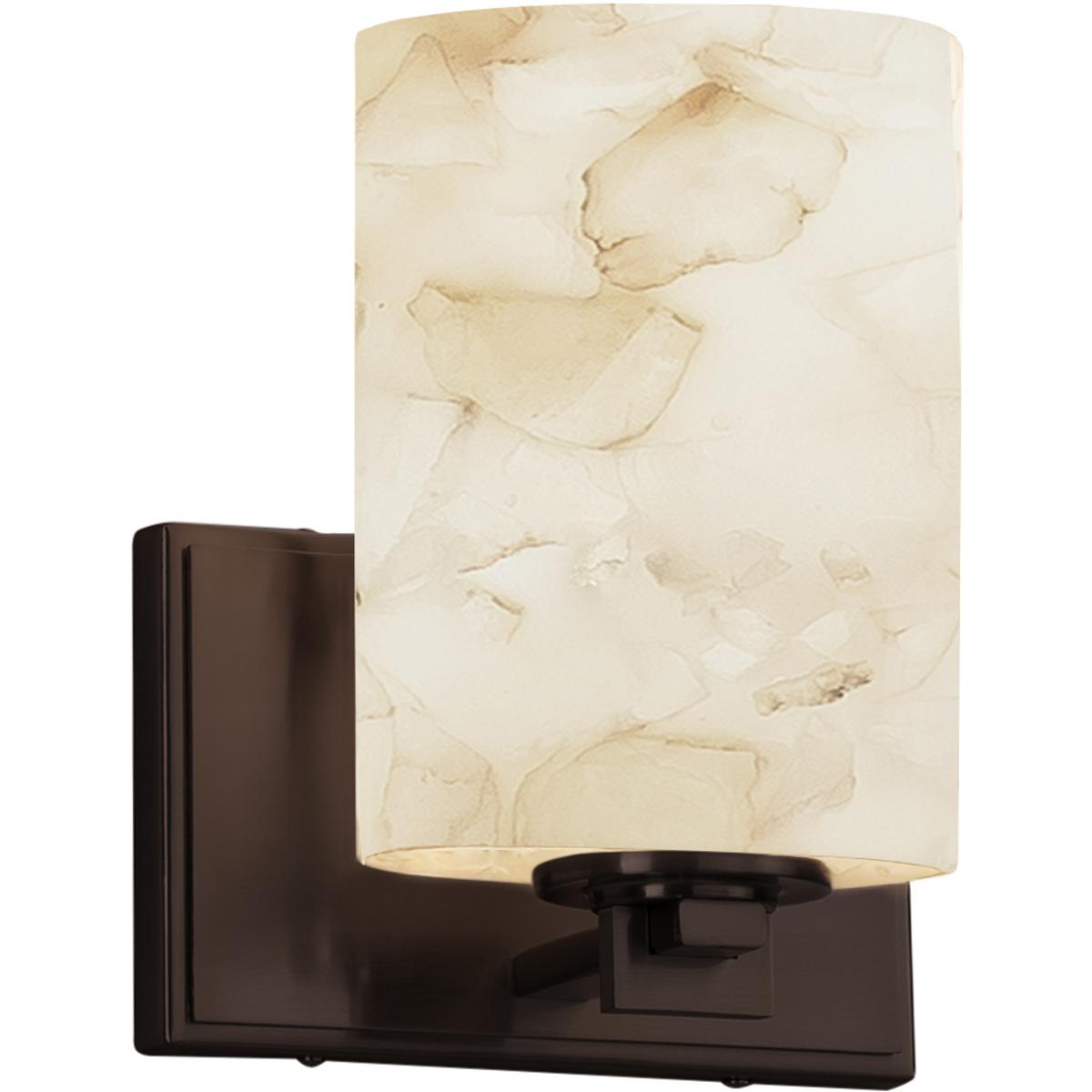 Justice Design ALR-8441-20-DBRZ Alabaster Rocks 1 Light 7 inch Dark Bronze Wall Sconce Wall Light in LED, Round Flared