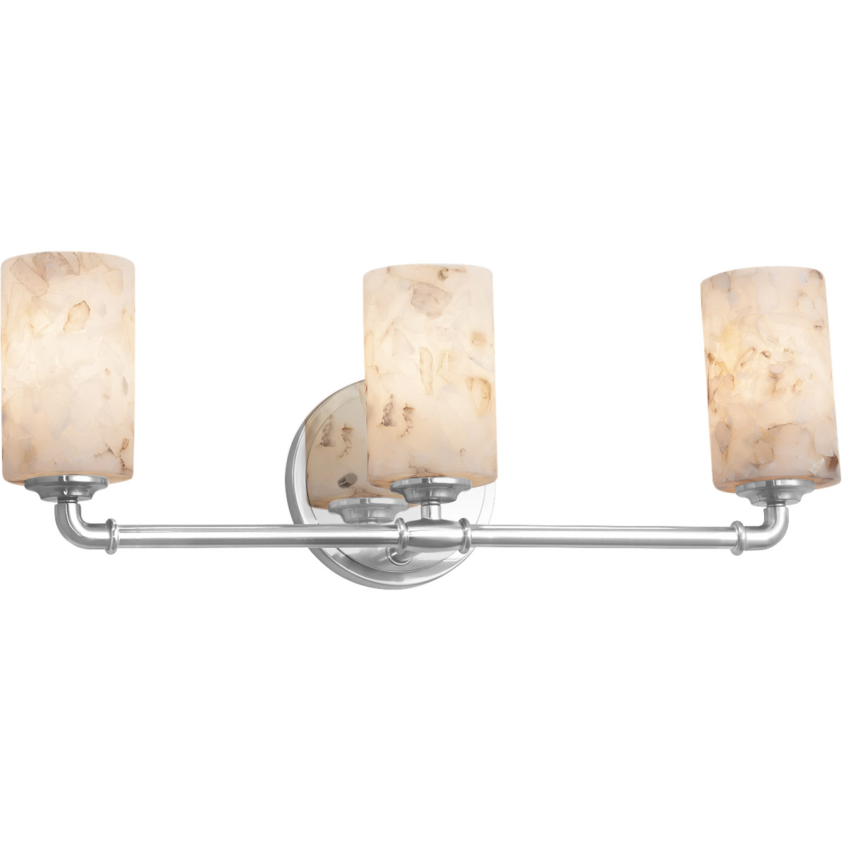 Justice Design ALR-8463-30-NCKL-LED3-2100 Alabaster Rocks LED 26.25 inch Brushed Nickel Bath Bar Wall Light in 2100 Lm LED, Oval