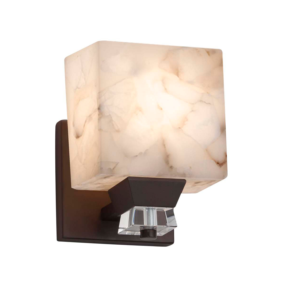 Justice Design ALR-8471-18-NCKL Alabaster Rocks 1 Light 5 inch Brushed Nickel Wall Sconce Wall Light in Tapered Cylinder, Incandescent