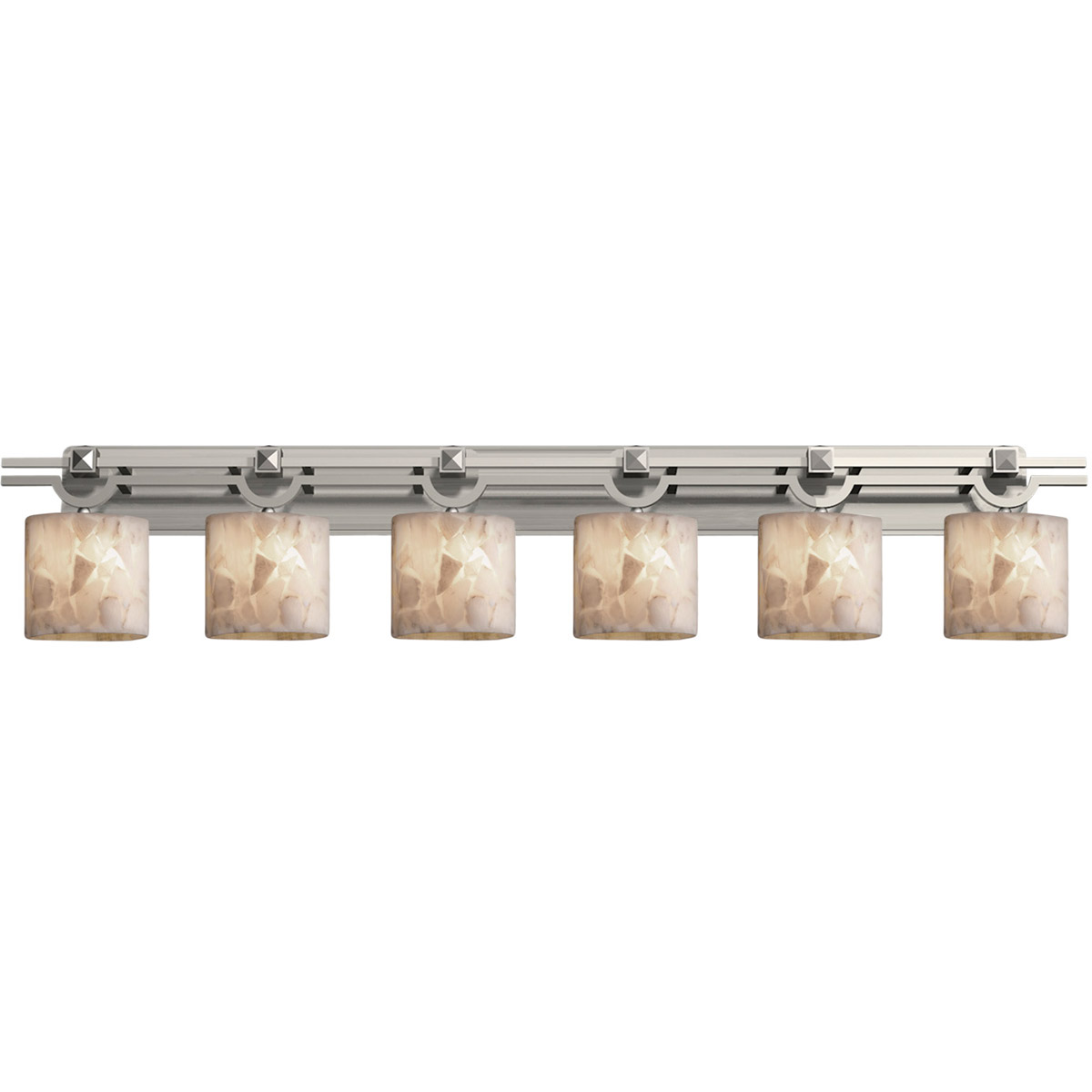 Justice Design ALR-8506-30-CROM-LED6-4200 Alabaster Rocks LED 59 inch Polished Chrome Bath Bar Wall Light in 4200 Lm LED, Oval, Argyle