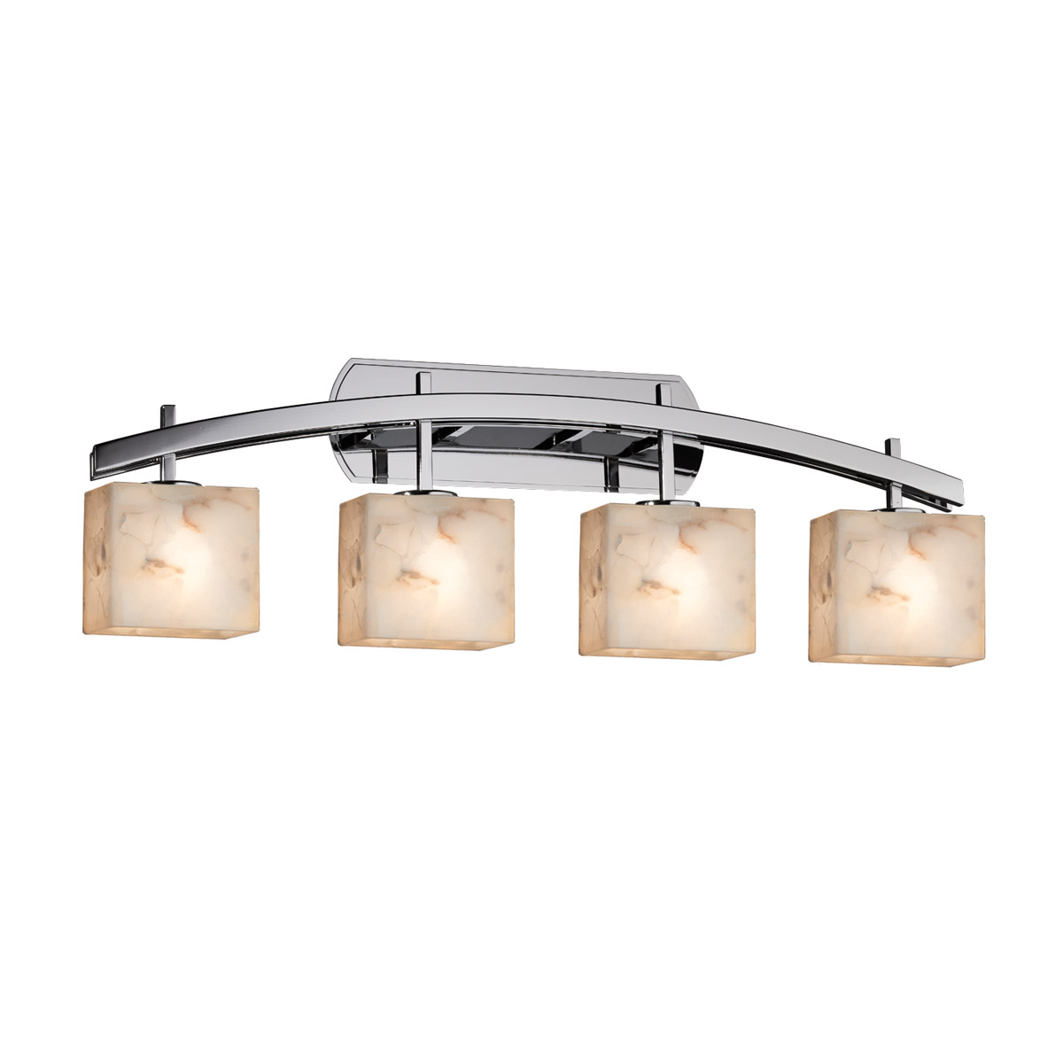 Justice Design ALR-8594-20-NCKL-LED4-2800 Alabaster Rocks LED 35.5 inch Brushed Nickel Bath Bar Wall Light in 2800 Lm LED, Round Flared, Archway