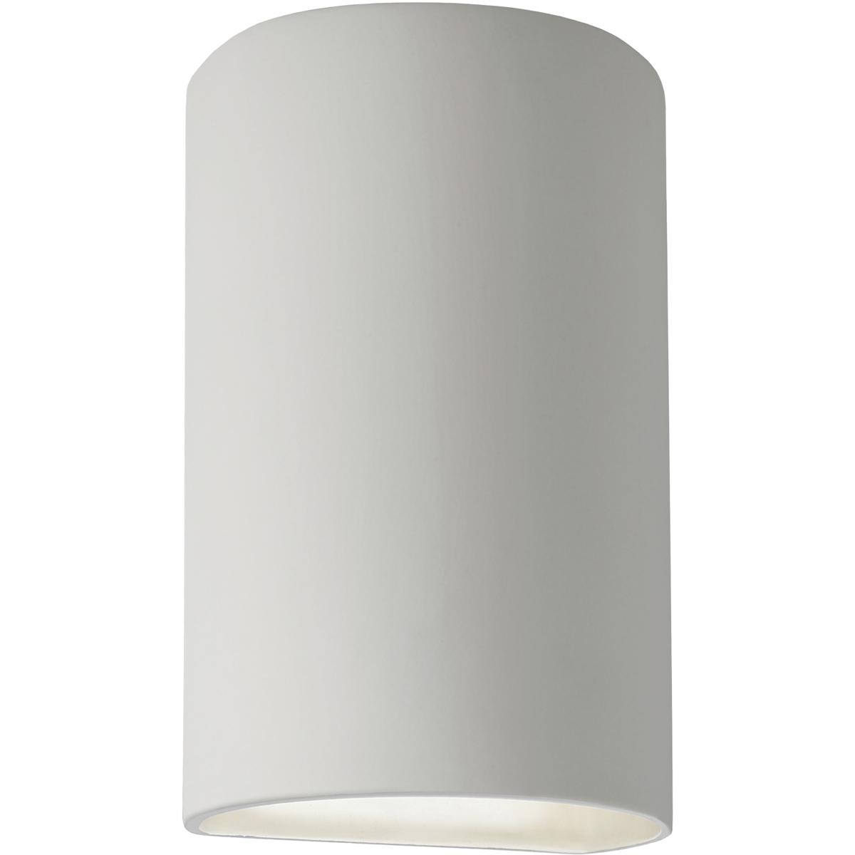 Justice Design CER-5260-BIS Ambiance Cylinder Wall Sconce Wall Light in Bisque, Incandescent, Large