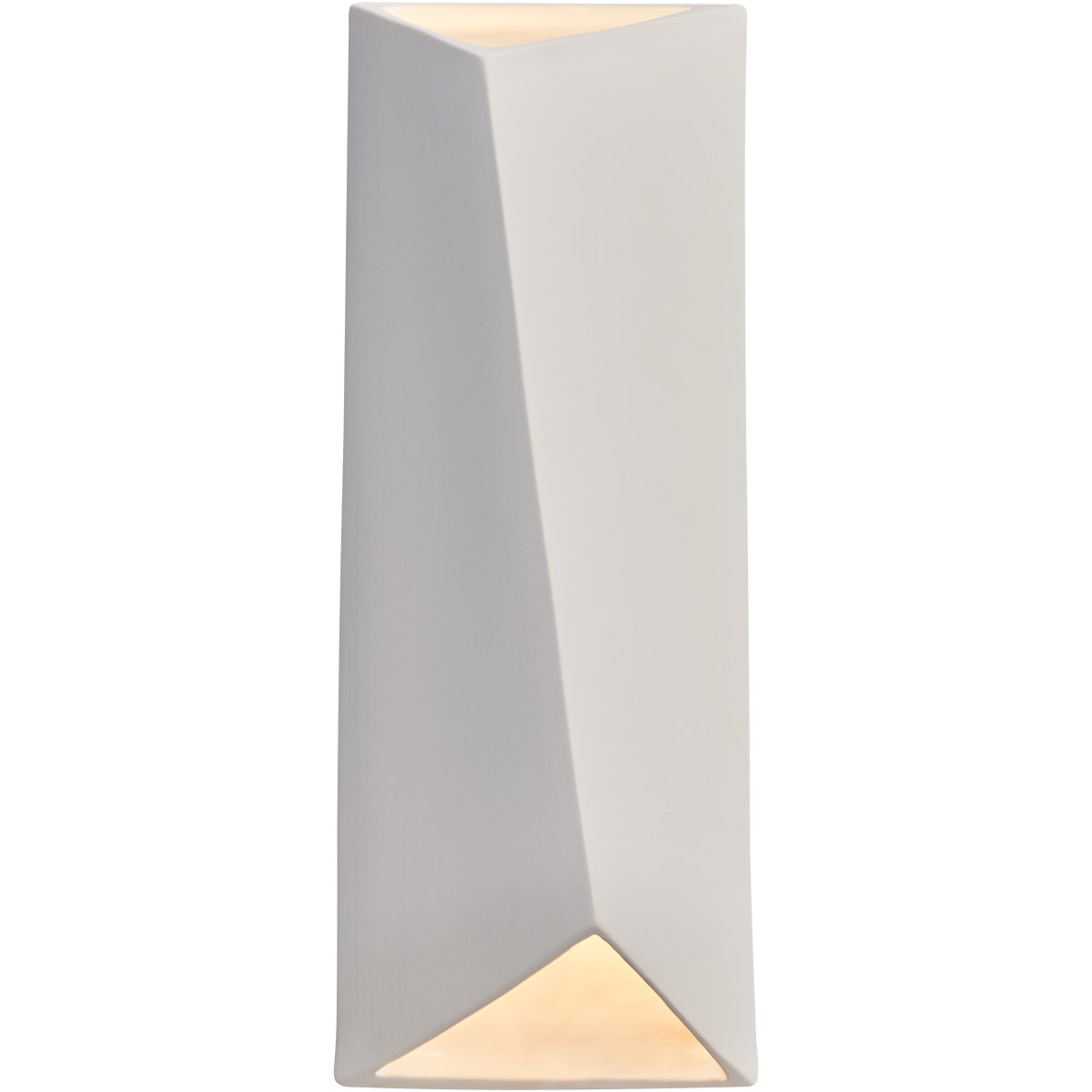 Justice Design CER-5895-BIS Ambiance Wall Sconce Wall Light in Bisque, Incandescent, Open Top and Bottom Fixture, Diagonal