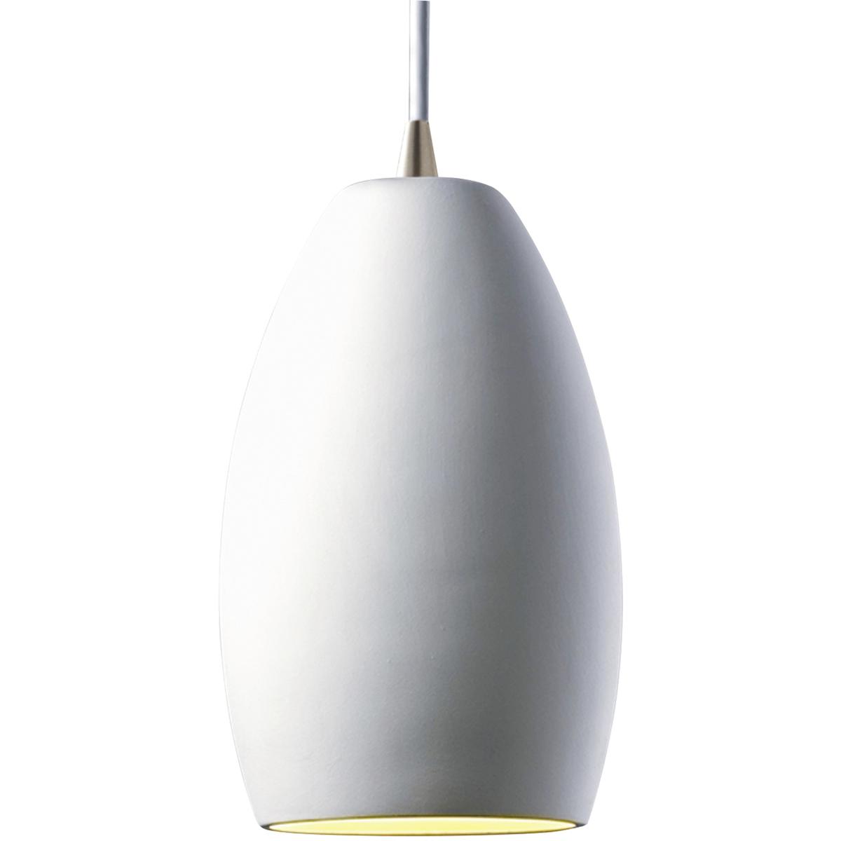 Justice Design CER-6230-BIS-NCKL-WTCD-LED1-700 Radiance Collection LED 6.5 inch Brushed Nickel and Bisque and White Pendant Ceiling Light in 700 Lm LE