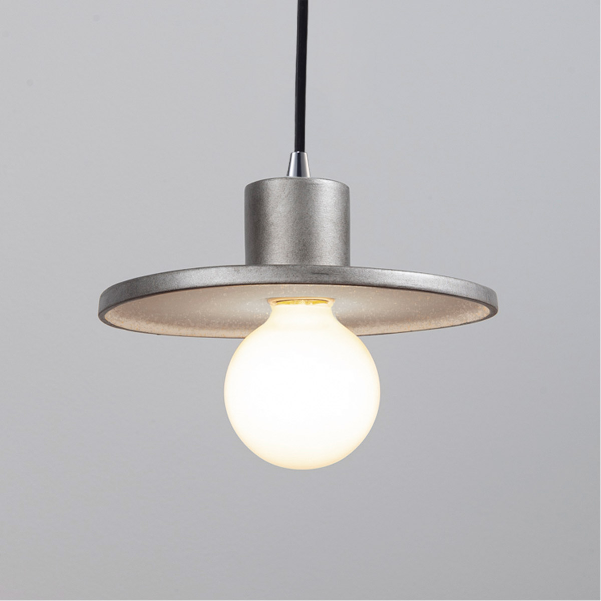 Justice Design CER-6325-BIS-NCKL-BKCD Radiance Collection 1 Light 8 inch Bisque Pendant Ceiling Light in Black Cord, Brushed Nickel