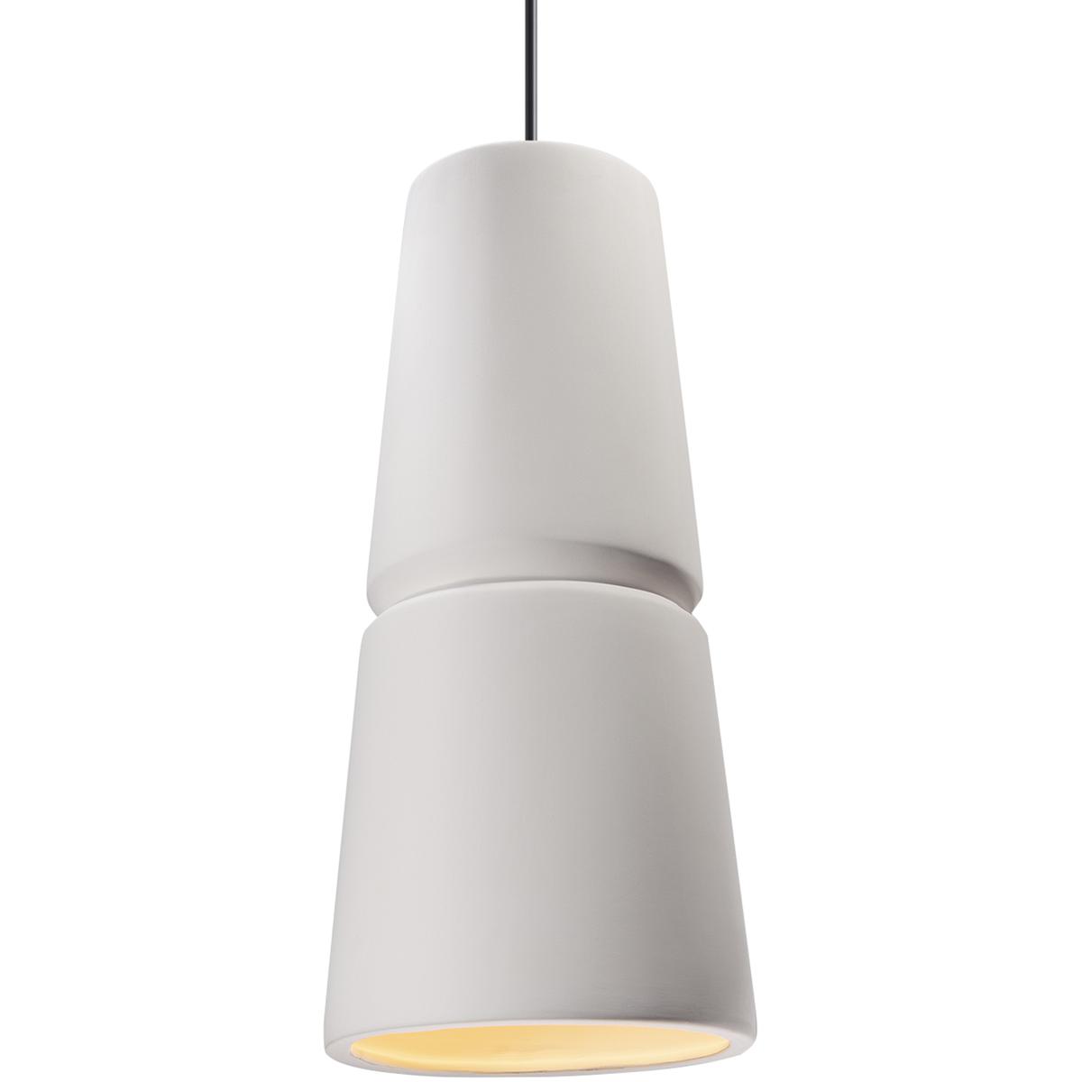 Justice Design CER-6435-BIS-CROM-BKCD Radiance Collection 1 Light 8 inch Polished Chrome Pendant Ceiling Light in Incandescent, Bisque, Black, Form+Fi