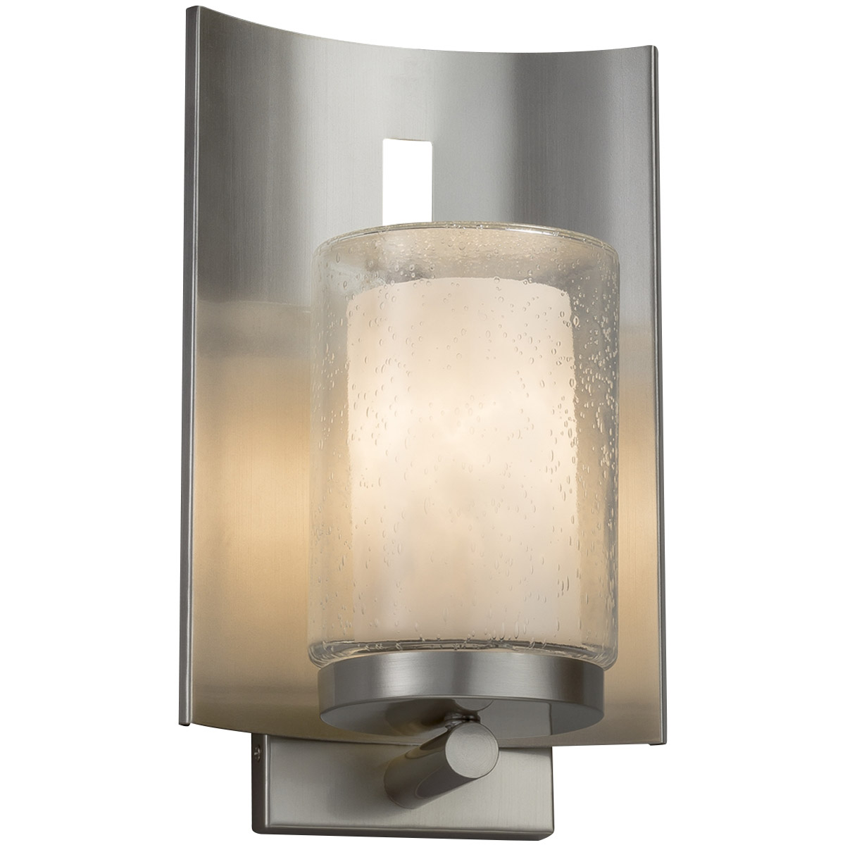 Justice Design CLD-7591W-10-NCKL-LED1-700 Clouds LED 12.75 inch Brushed Nickel Outdoor Wall Sconce in 700 Lm LED