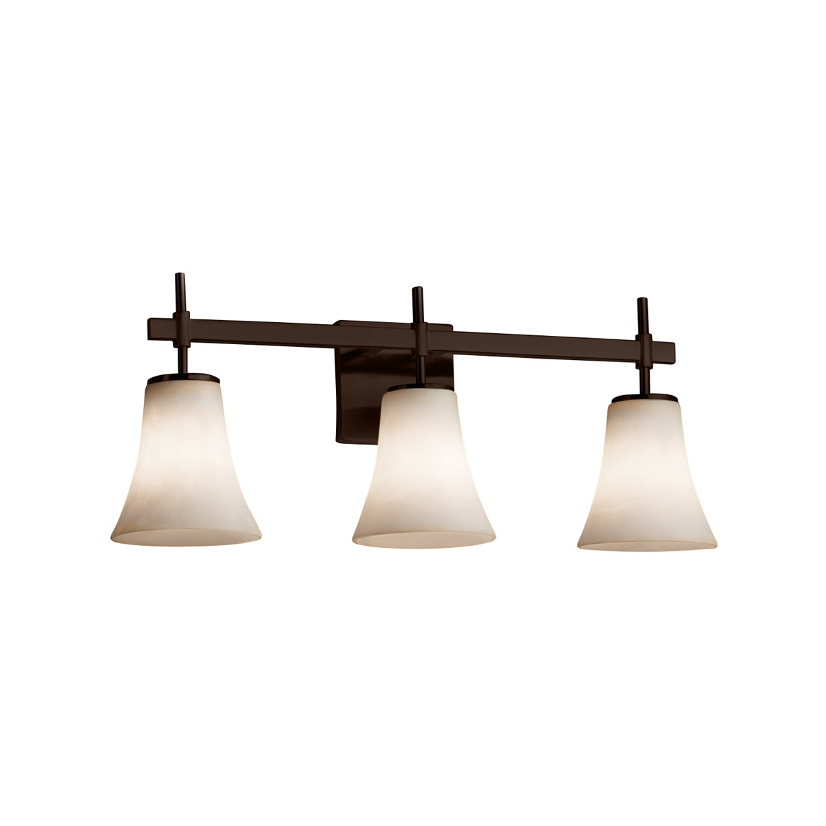 Justice Design CLD-8413-30-MBLK Clouds 3 Light 24.5 inch Matte Black Vanity Light Wall Light in Oval, Incandescent