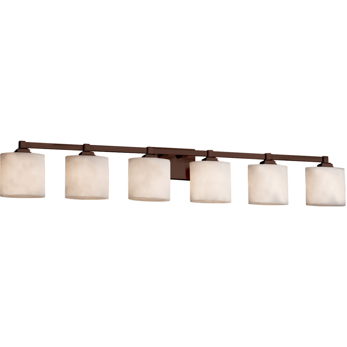 Justice Design CLD-8436-30-MBLK Clouds 6 Light 51.5 inch Matte Black Vanity Light Wall Light in Oval, Incandescent