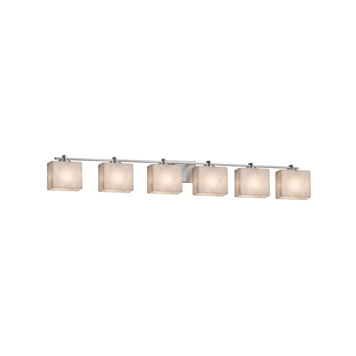 Justice Design CLD-8446-55-NCKL-LED6-4200 Clouds LED 55.5 inch Brushed Nickel Bath Bar Wall Light in 4200 Lm LED, Rectangle, Rectangular