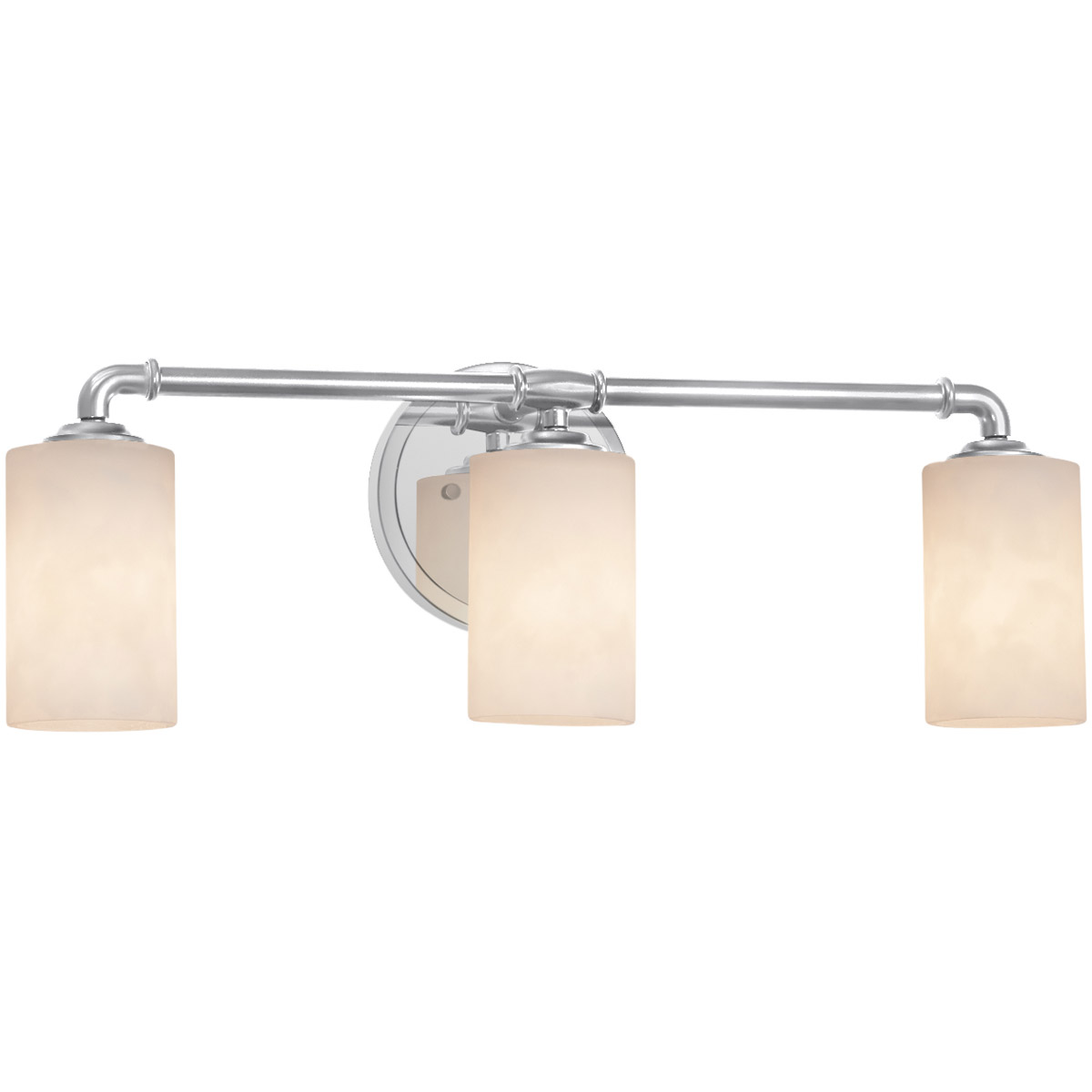 Justice Design CLD-8463-30-NCKL Clouds 3 Light 26.25 inch Brushed Nickel Bath Bar Wall Light in Oval, Incandescent