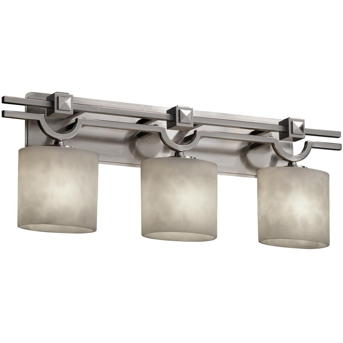 Justice Design CLD-8503-15-NCKL-LED3-2100 Clouds LED 29 inch Brushed Nickel Bath Bar Wall Light in 2100 Lm LED, Square with Flat Rim, Argyle