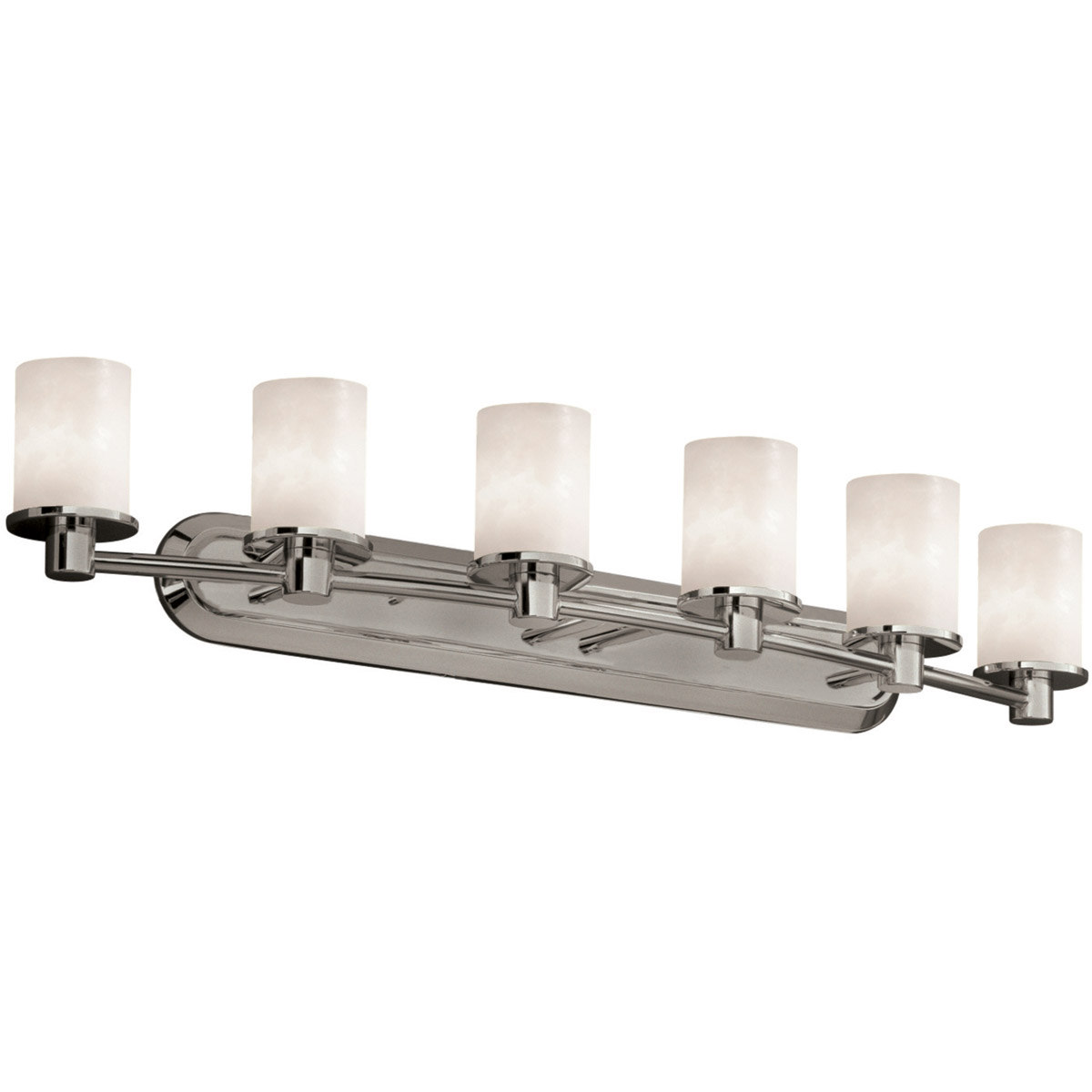 Justice Design CLD-8516-10-NCKL Clouds 6 Light 43.75 inch Brushed Nickel Bath Bar Wall Light in Incandescent