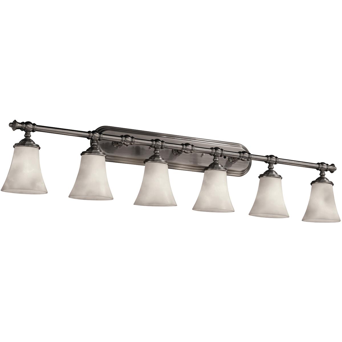 Justice Design CLD-8526-20-NCKL Clouds 6 Light 48 inch Brushed Nickel Bath Bar Wall Light in Incandescent