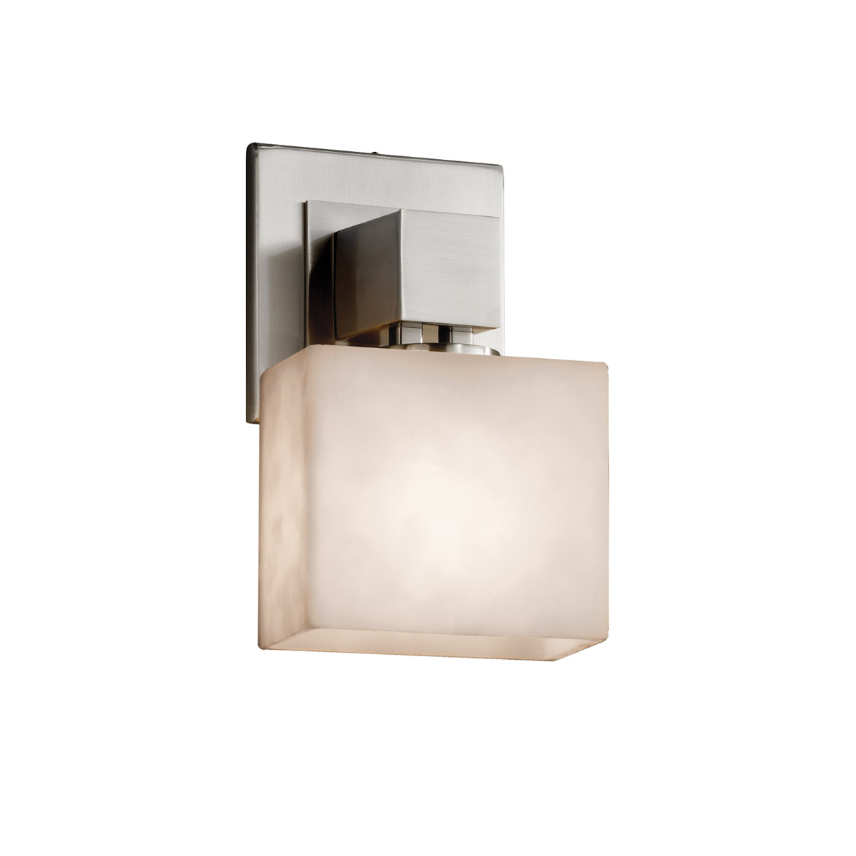 Justice Design CLD-8707-55-NCKL Clouds Wall Sconce Wall Light in Brushed Nickel, Rectangle, Incandescent