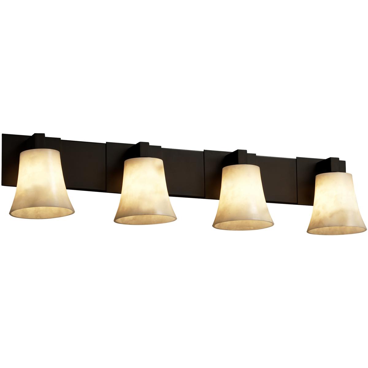 Justice Design CLD-8924-15-ABRS-LED4-2800 Clouds LED 35.25 inch Antique Brass Bath Bar Wall Light in 2800 Lm LED, Square with Flat Rim, Modular