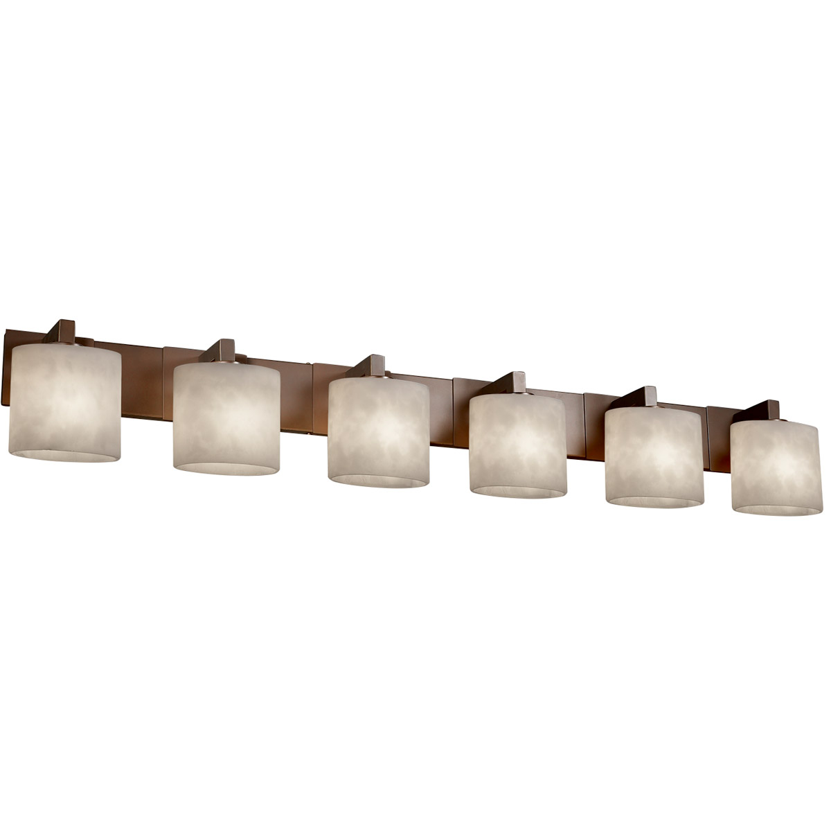 Justice Design CLD-8926-30-DBRZ Clouds 6 Light 56.5 inch Dark Bronze Bath Bar Wall Light in Oval, Incandescent