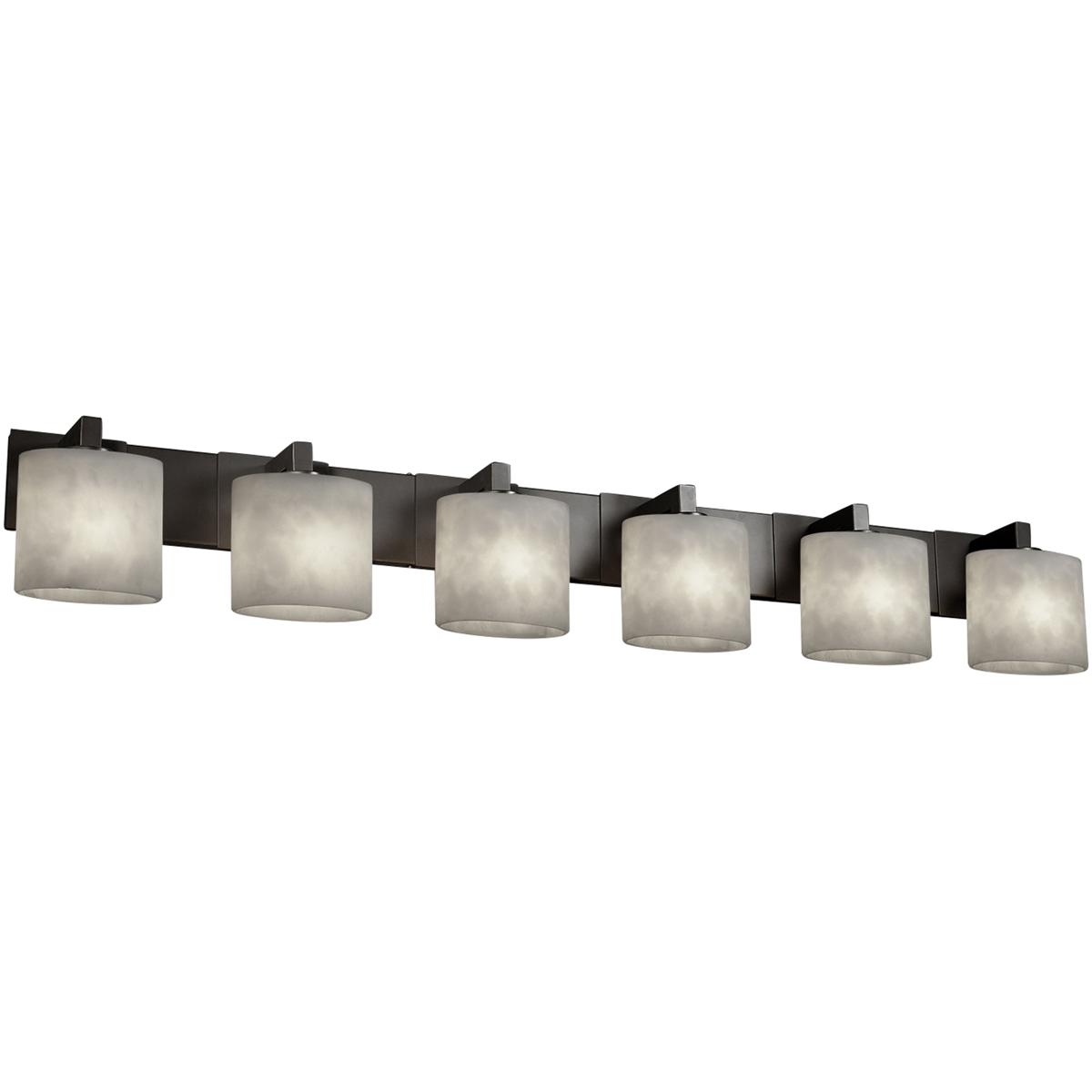 Justice Design CLD-8926-30-MBLK Clouds 6 Light 56.5 inch Matte Black Bath Bar Wall Light in Oval, Incandescent