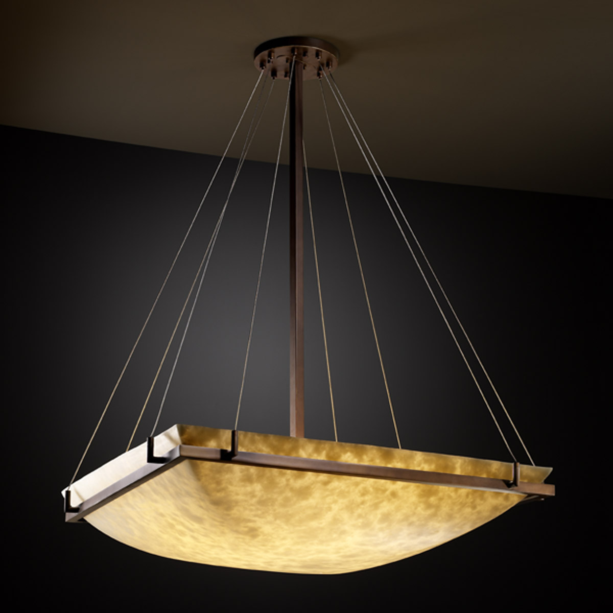 Justice Design CLD-9794-25-DBRZ-LED6-6000 Clouds LED 40 inch Dark Bronze Pendant Ceiling Light in 6000 Lm LED