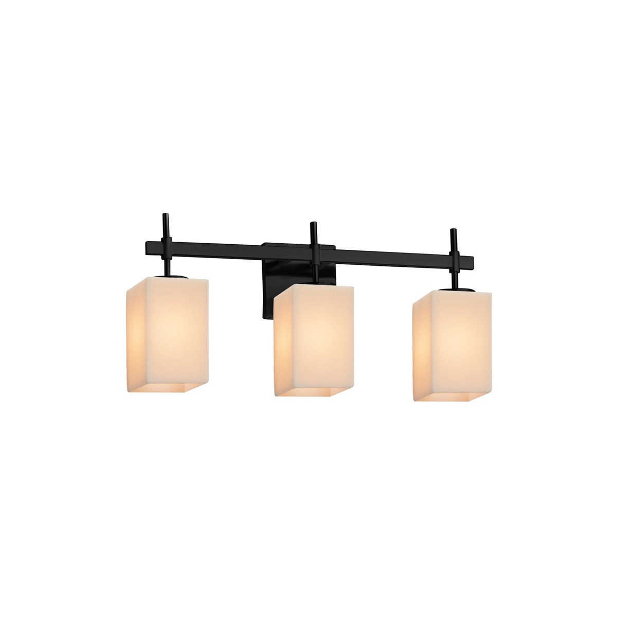 Justice Design CNDL-8413-14-CREM-MBLK-LED3-2100 CandleAria LED 22 inch Matte Black Bath Vanity Light Wall Light in 2100 Lm LED, Cream (CandleAria), Cy