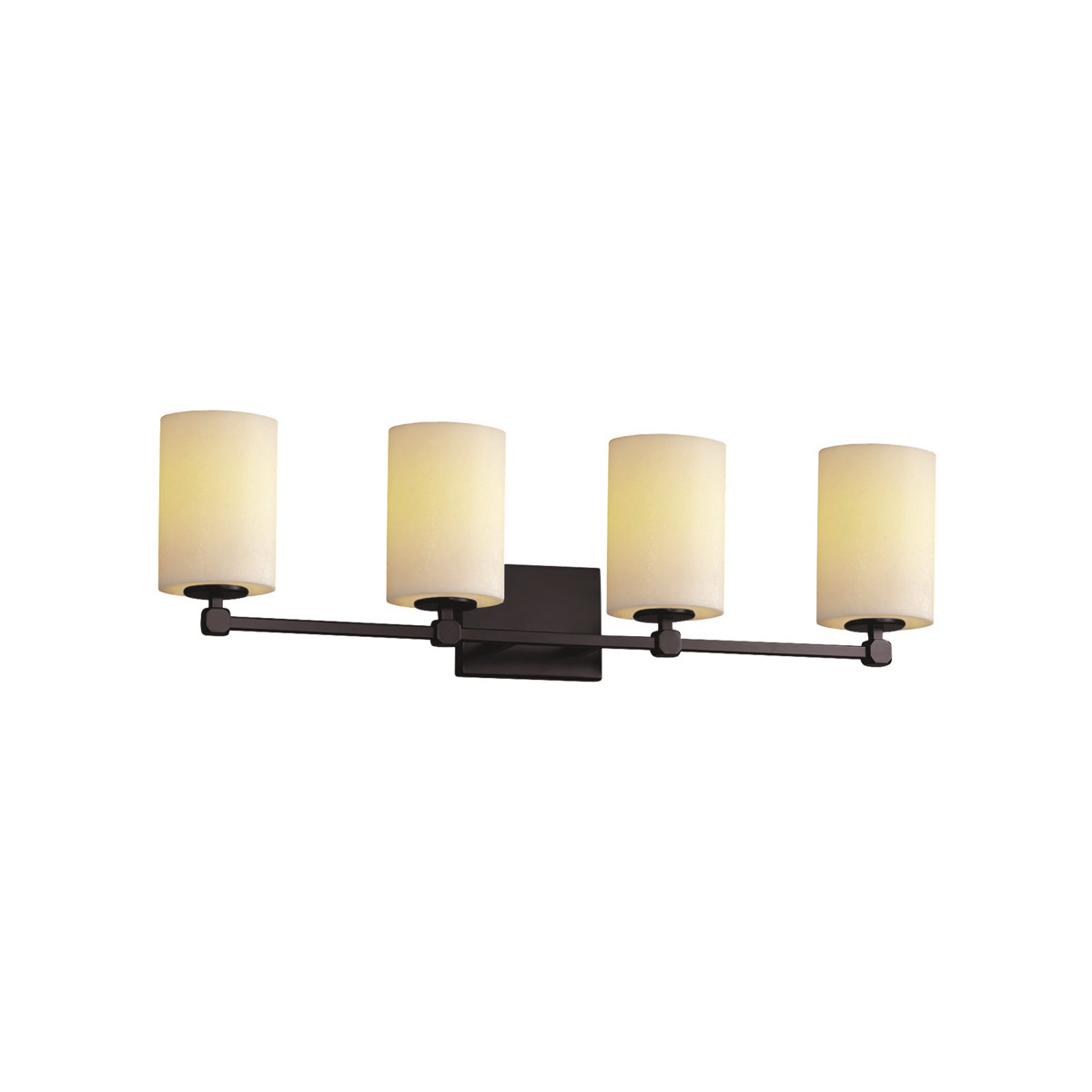 Justice Design CNDL-8424-10-CREM-CROM Candlearia 4 Light 31 inch Polished Chrome Vanity Light Wall Light in Cream (CandleAria), Cylinder with Flat Rim