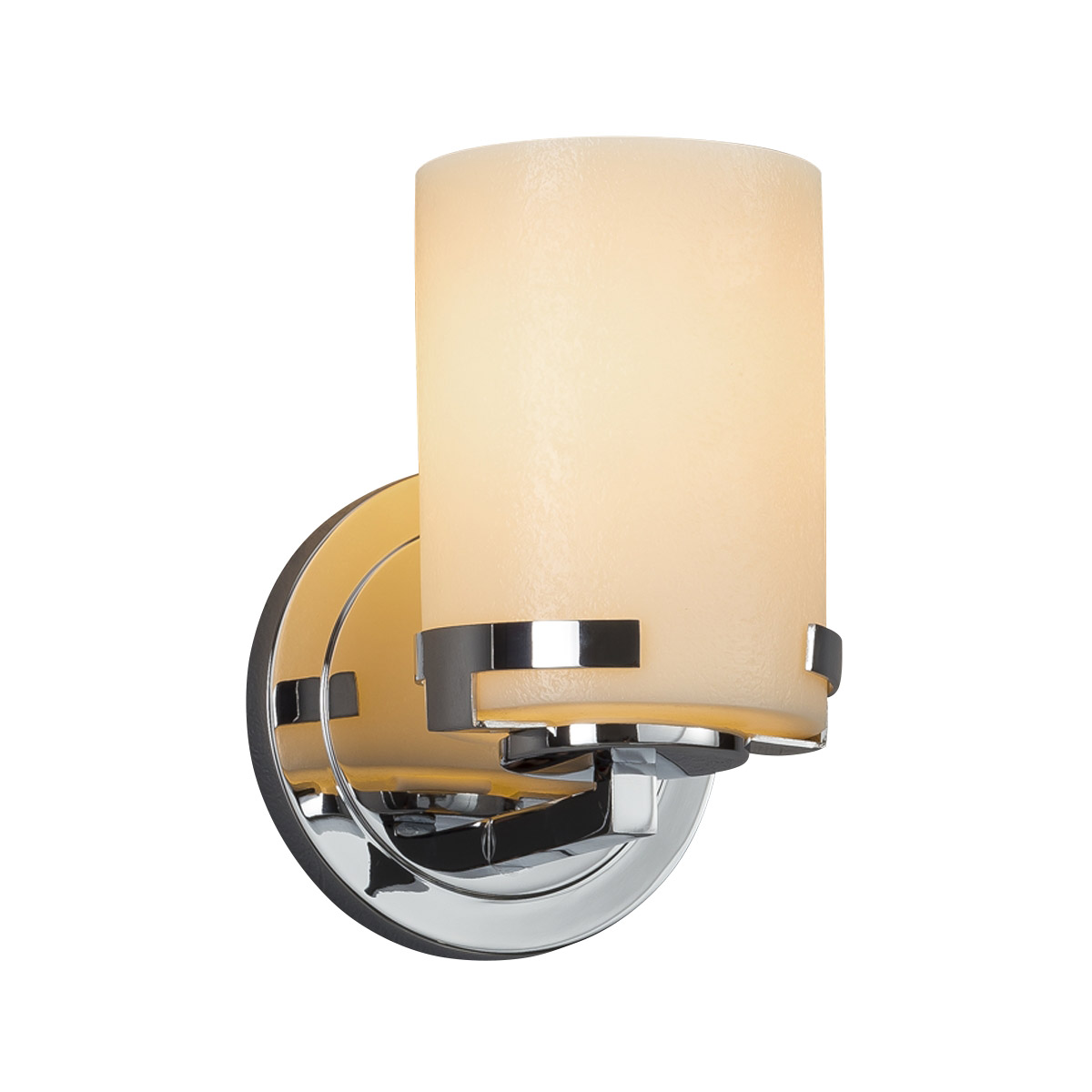 Justice Design CNDL-8451-14-AMBR-MBLK-LED1-700 Candlearia Wall Sconce Wall Light in 700 Lm LED, Matte Black, Amber (CandleAria), Cylinder with Melted 