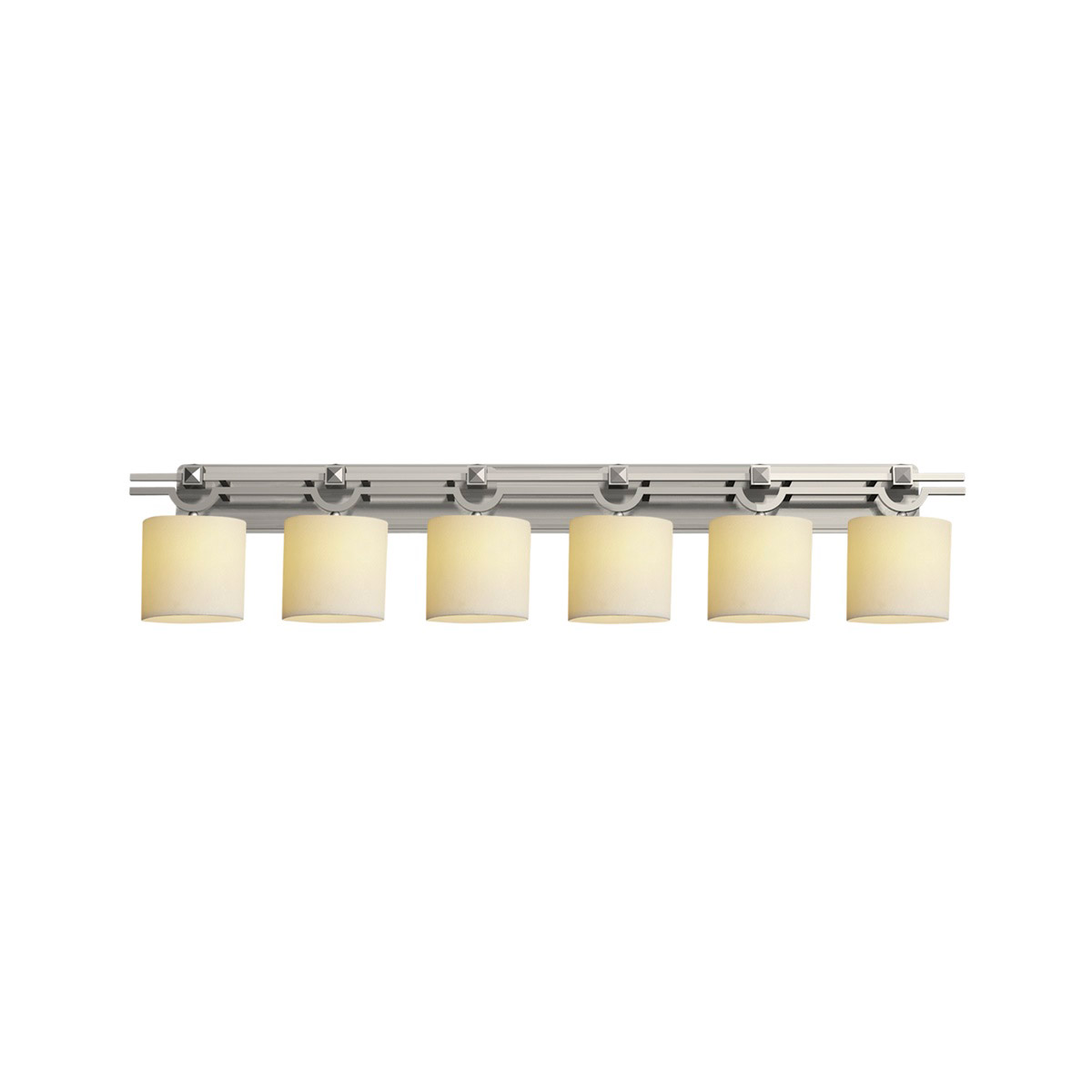 Justice Design CNDL-8506-14-AMBR-CROM-LED6-4200 CandleAria LED 59 inch Polished Chrome Bath Bar Wall Light in 4200 Lm LED, Amber (CandleAria), Cylinde