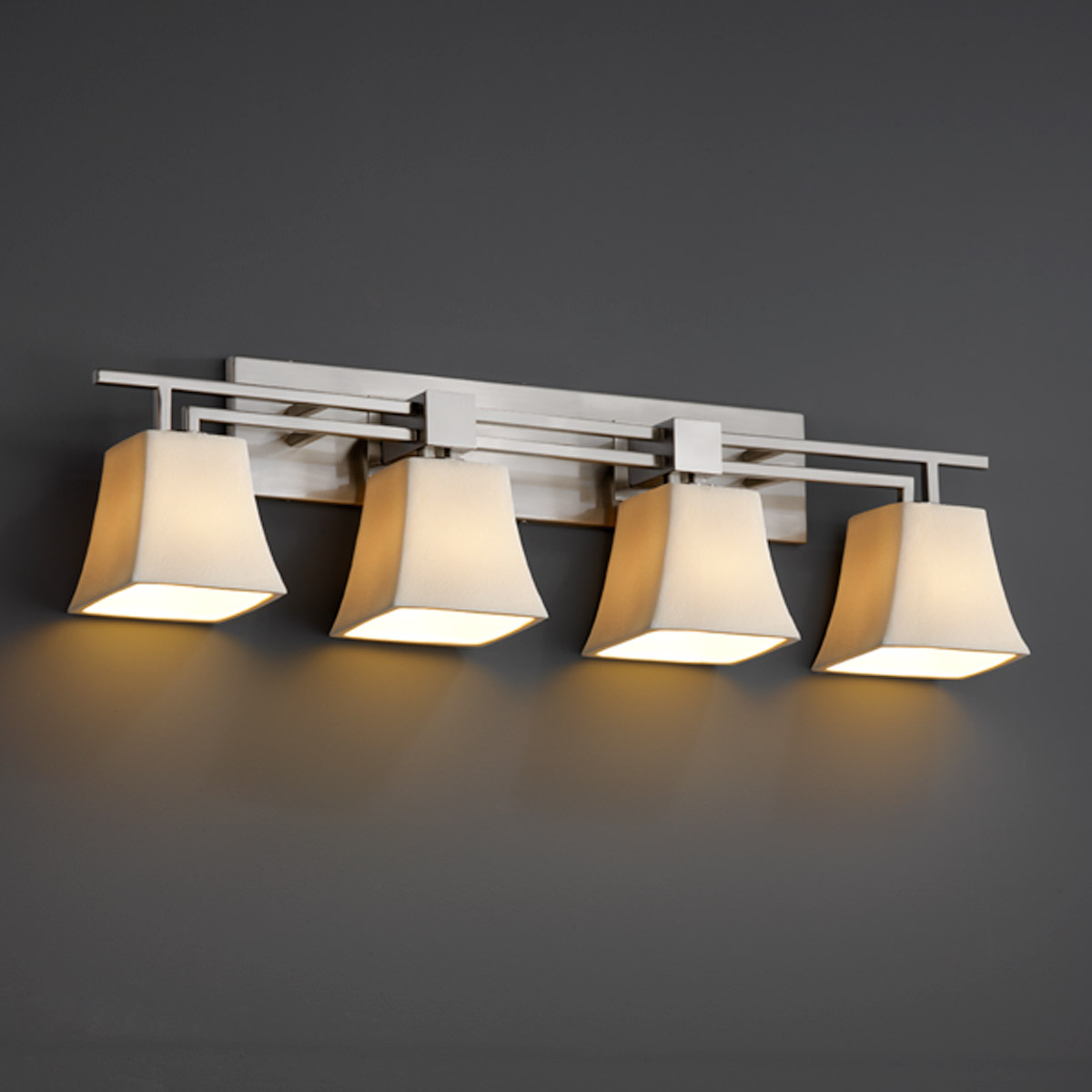 Justice Design CNDL-8704-14-AMBR-NCKL-LED4-2800 CandleAria LED 36 inch Brushed Nickel Bath Bar Wall Light in 2800 Lm LED, Amber (CandleAria), Cylinder