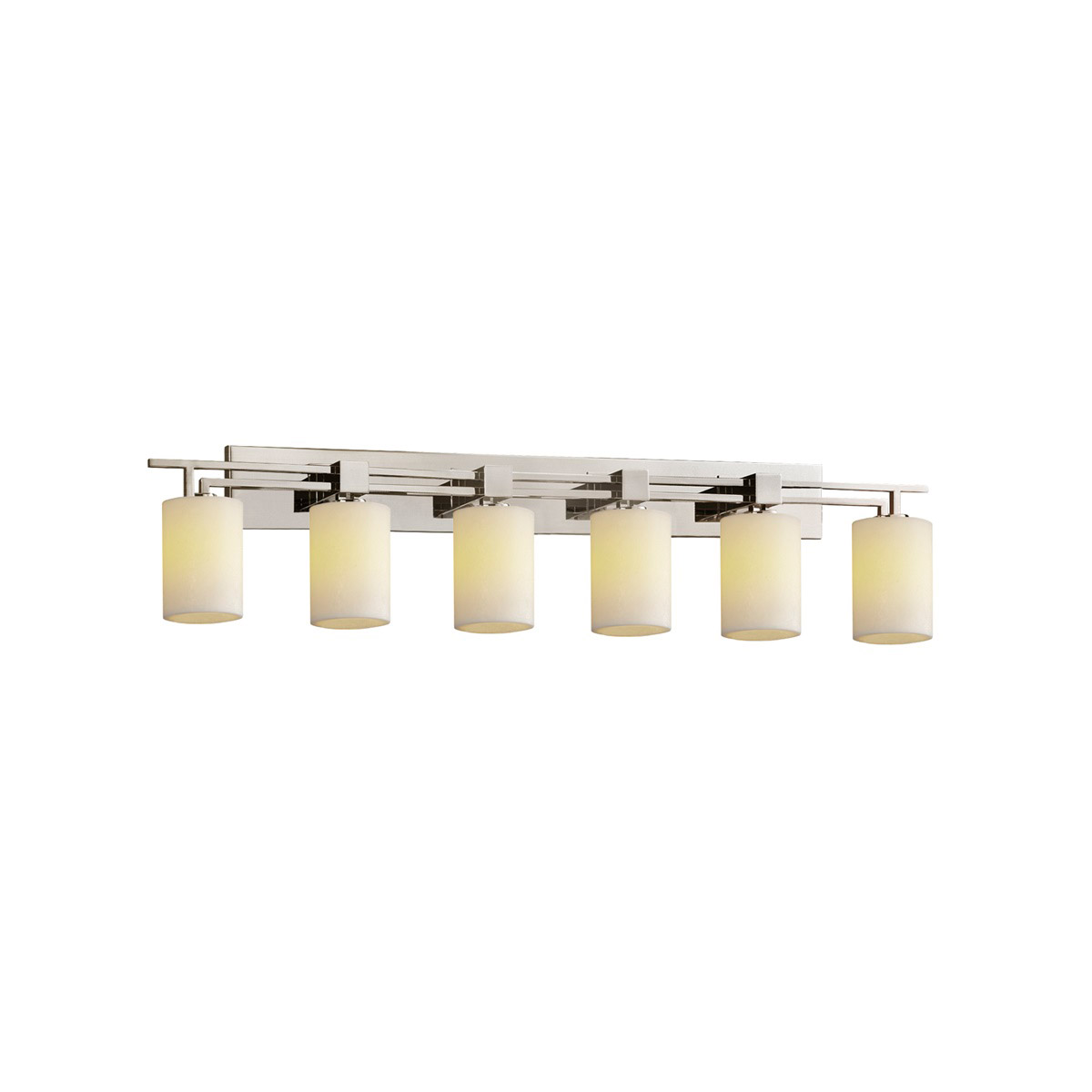 Justice Design CNDL-8706-14-AMBR-CROM-LED6-4200 CandleAria 6 Light 56 inch Polished Chrome Bath Vanity Light Wall Light in 4200 Lm LED, Amber (CandleA