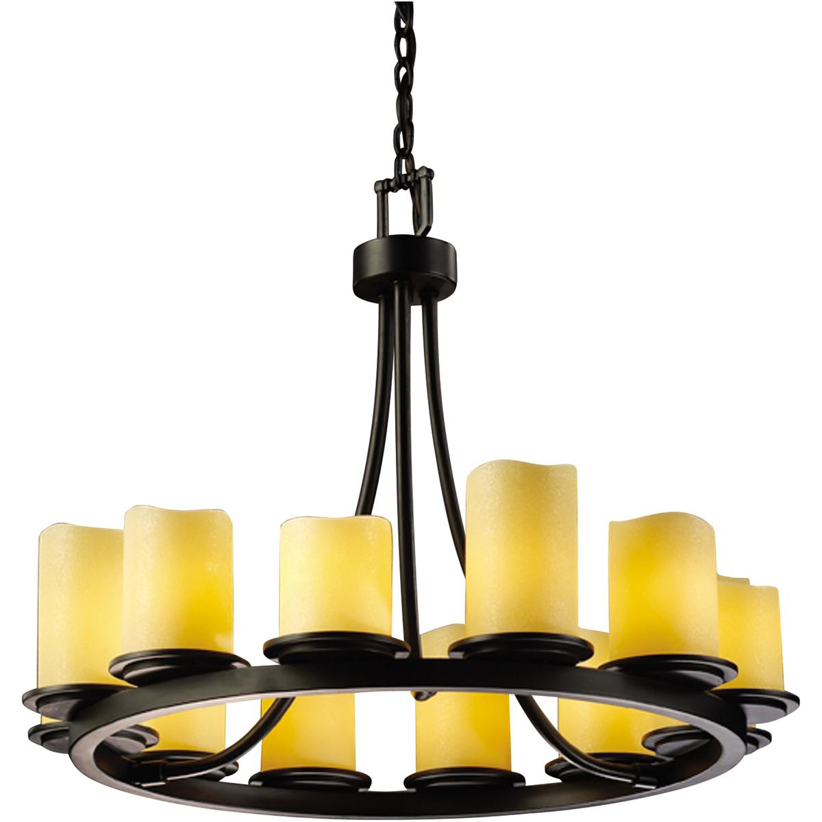 Justice Design CNDL-8768-14-CREM-NCKL-LED12-8400 Candlearia LED 28 inch Brushed Nickel Chandelier Ceiling Light in Cream (CandleAria), Cylinder with M