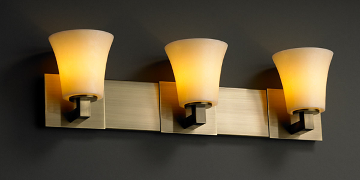 Justice Design CNDL-8923-14-AMBR-MBLK-LED3-2100 CandleAria LED 27 inch Matte Black Bath Bar Wall Light in 2100 Lm LED, Amber (CandleAria), Cylinder wi