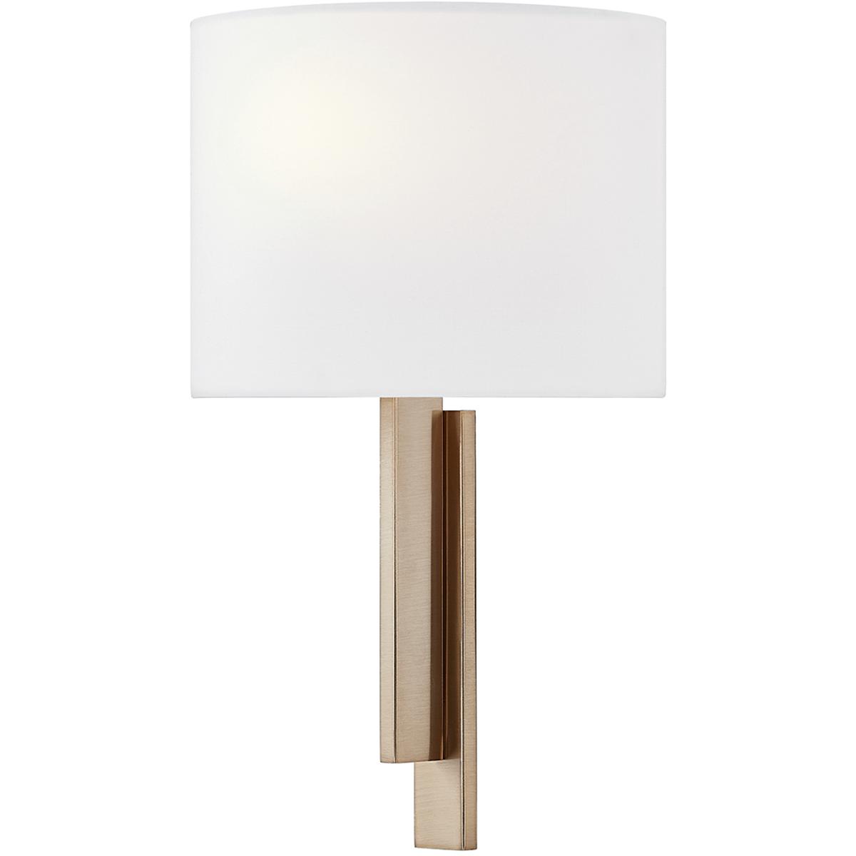 Justice Design FAB4332WHTEBRSS Textile Collection 1 Light 10 inch Brushed Brass ADA Wall Sconce Wall Light Hamilton Family