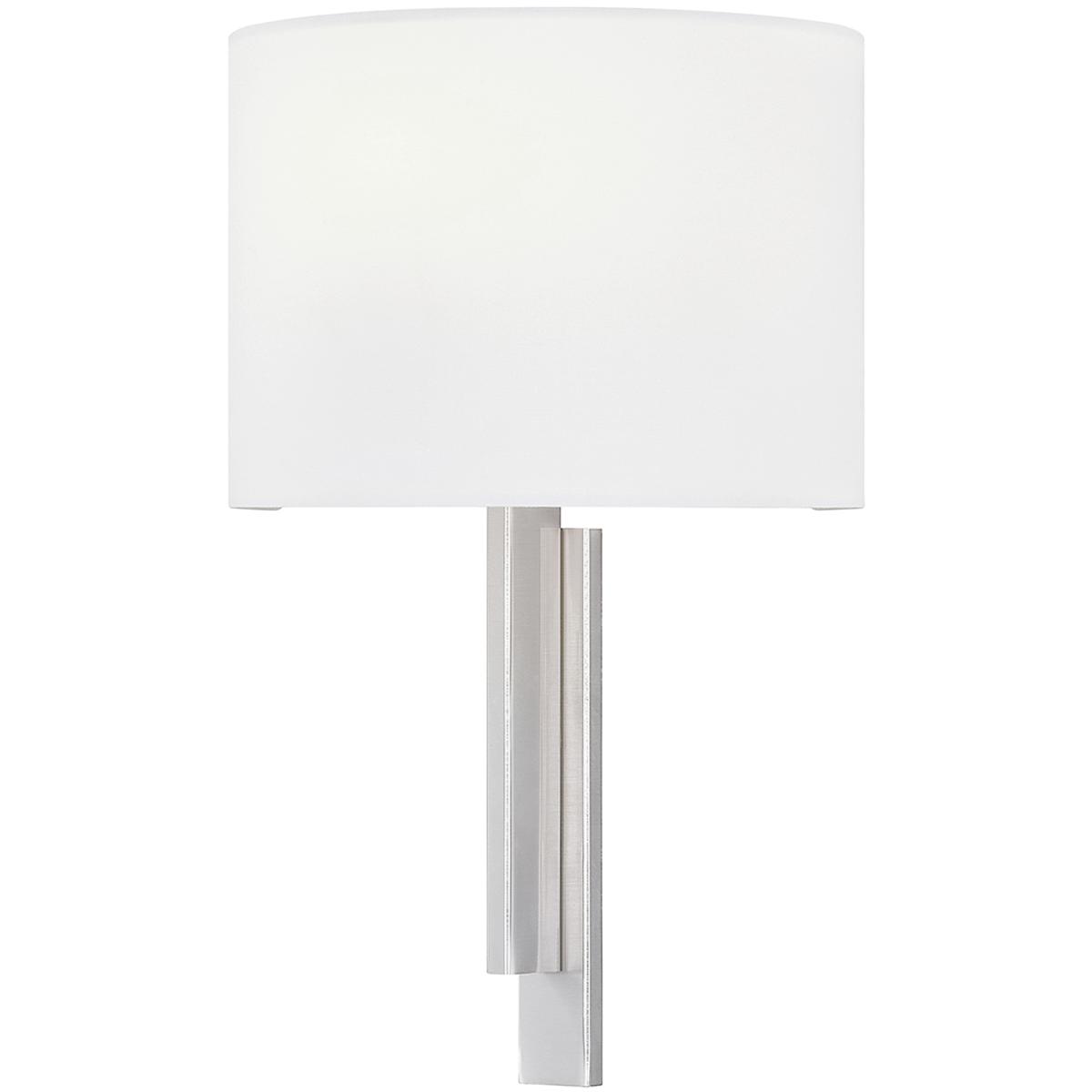 Justice Design FAB4332WHTENCKL Textile Collection 1 Light 10 inch Brushed Nickel ADA Wall Sconce Wall Light Hamilton Family