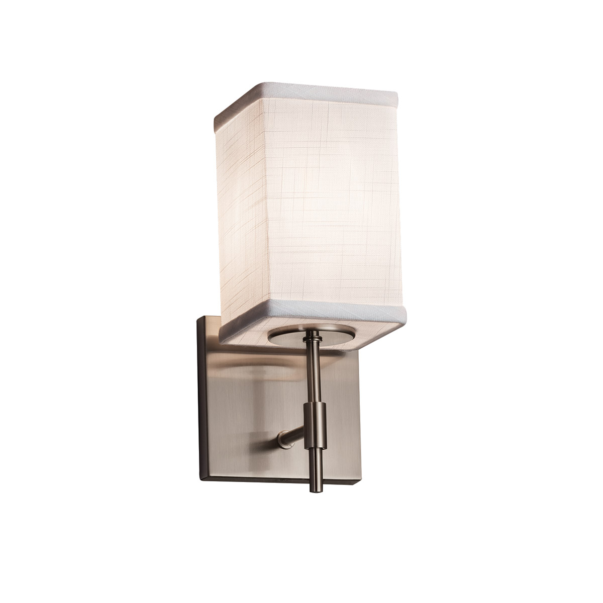 Justice Design FAB-8411-15-WHTE-DBRZ-LED1-700 Textile Wall Sconce Wall Light in 700 Lm LED, Dark Bro