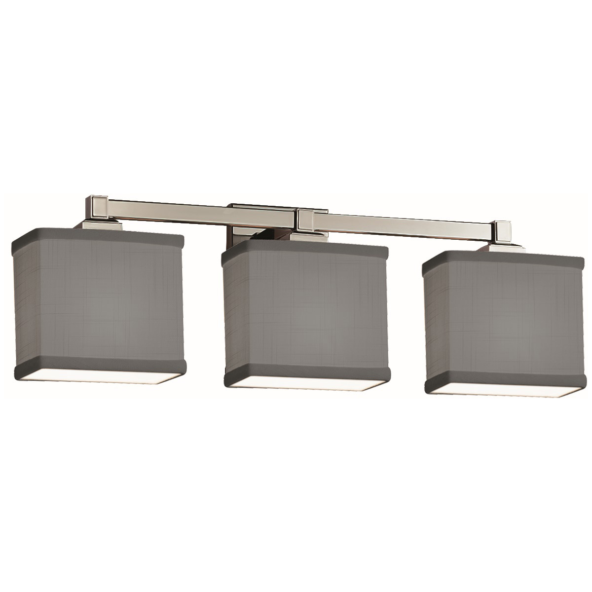Justice Design FAB-8433-55-GRAY-MBLK Textile 23.5 inch Matte Black Bath Bar Wall Light in Rectangle, Incandescent, Gray