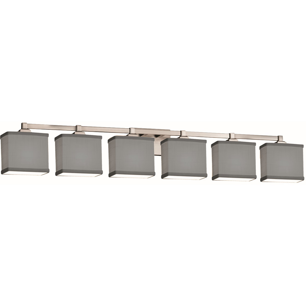 Justice Design FAB-8436-55-GRAY-MBLK Textile 50.5 inch Matte Black Bath Bar Wall Light in Rectangle, Incandescent, Gray