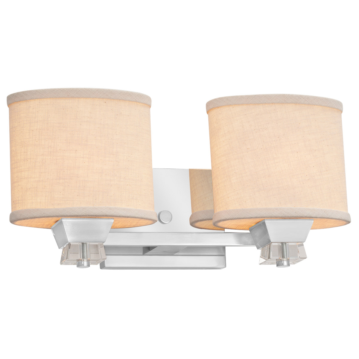 Justice Design FAB-8472-15-GRAY-CROM Textile 13.5 inch Polished Chrome Bath Bar Wall Light in Square with Flat Rim, Incandescent, Gray