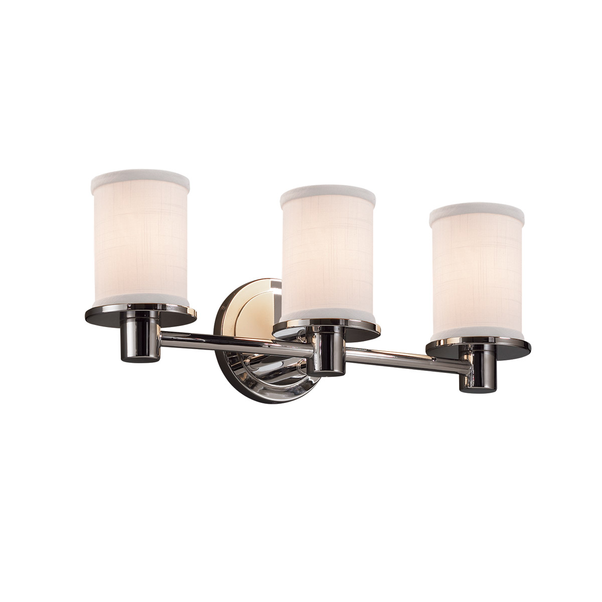 Justice Design FAB-8513-10-CREM-NCKL-LED3-2100 Textile LED 20 inch Brushed Nickel Bath Vanity Light Wall Light in 2100 Lm LED, Cream