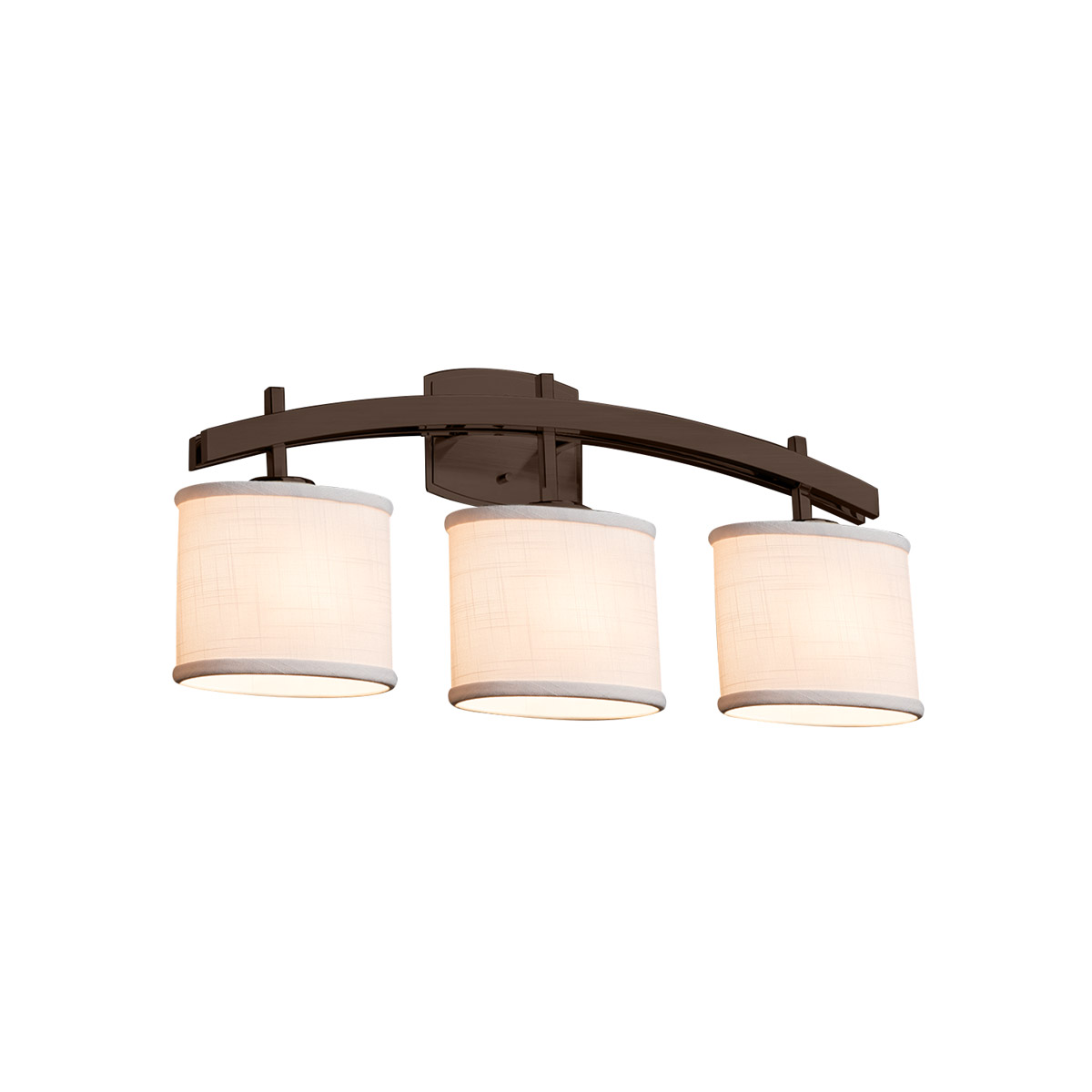 Justice Design FAB-8593-30-CREM-DBRZ-LED3-2100 Textile LED 25.5 inch Dark Bronze Vanity Light Wall Light in 2100 Lm LED, Cream, Oval