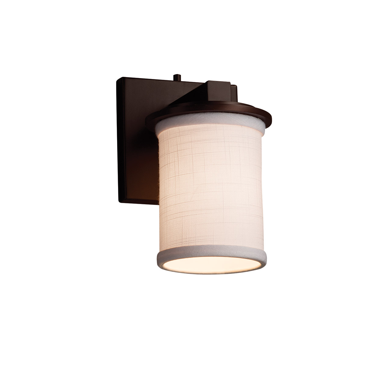 Justice Design FAB-8771-10-CREM-DBRZ-LED1-700 Textile LED 5 inch Dark Bronze Wall Sconce Wall Light in 700 Lm LED, Cream