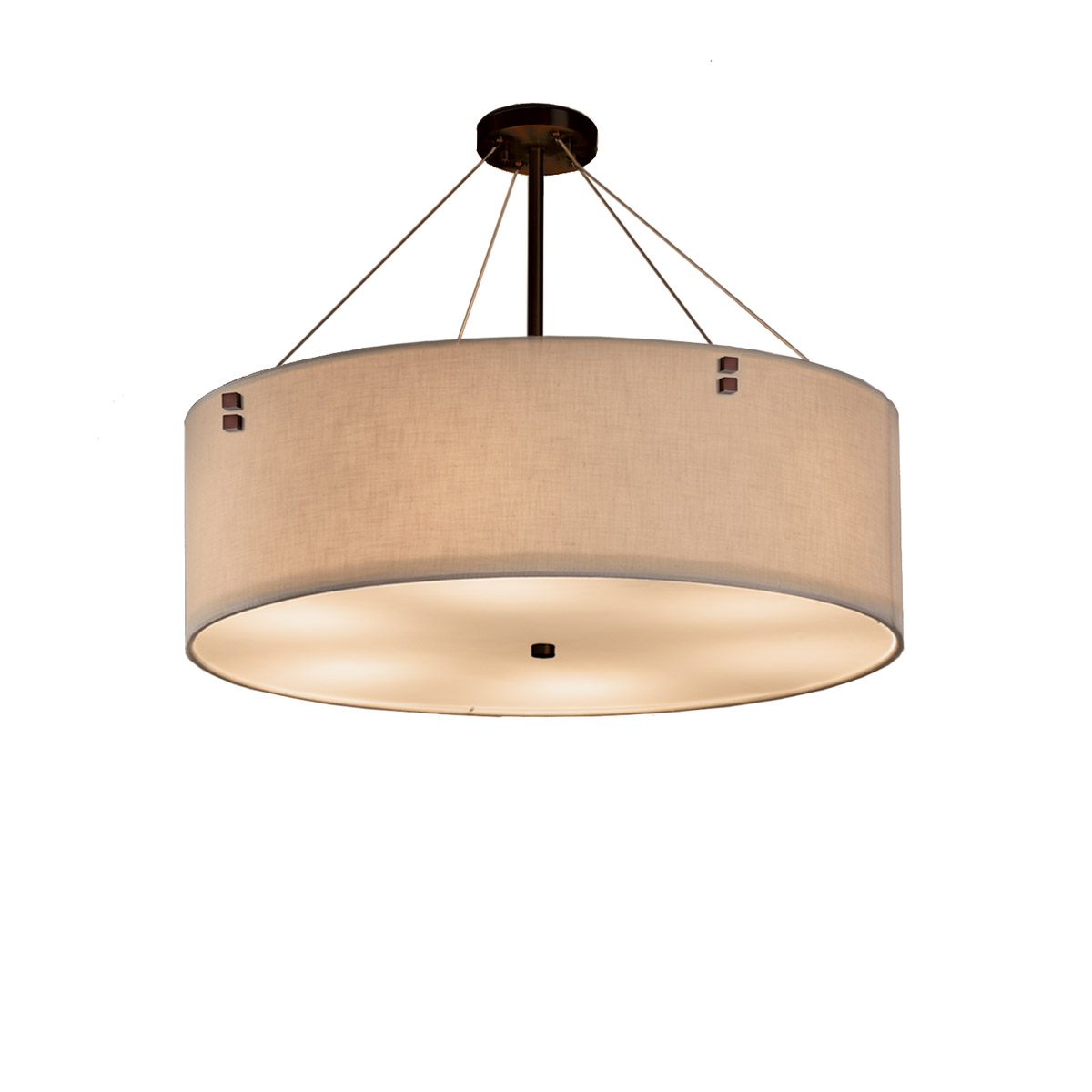 Justice Design FAB9534CREMDBRZF1LED85600 Textile LED 36 inch Dark Bronze Pendant Ceiling Light in Pair of Cylinders Cream 5600 Lm LED